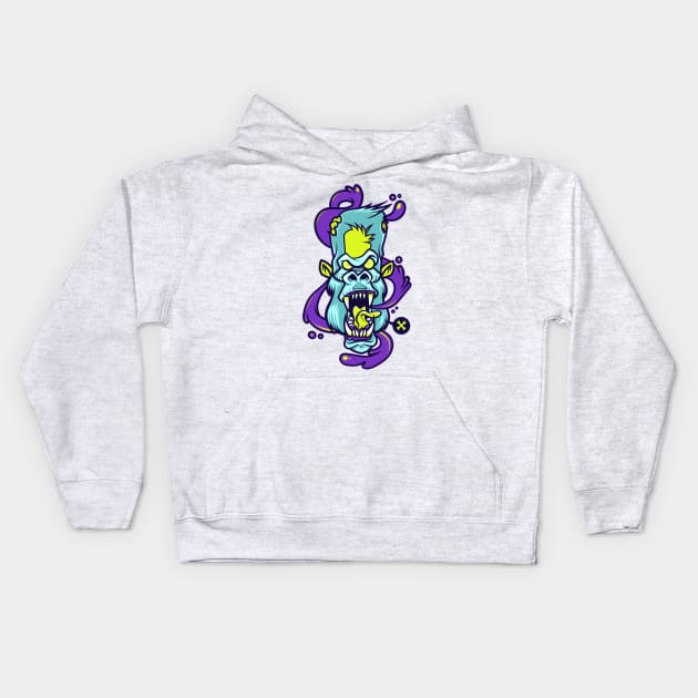 Gorilla Breath Kids Hoodie by Kensuke